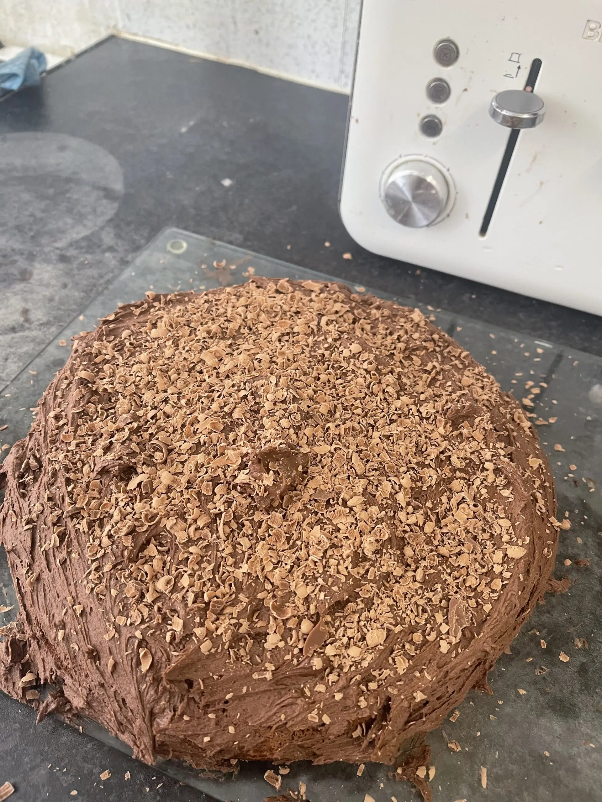 the finished chocolate cake