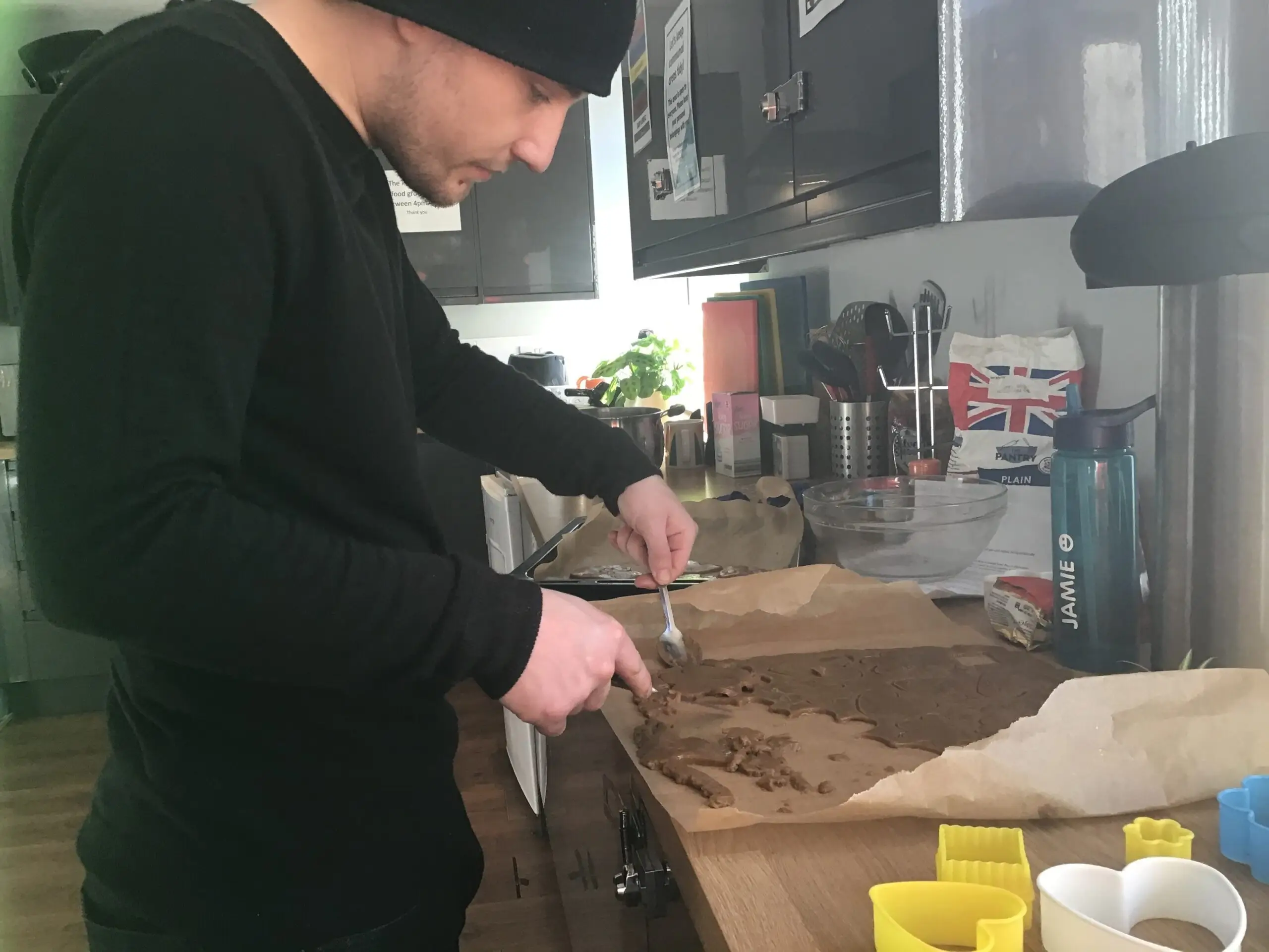 resident making gingerbread biscuits