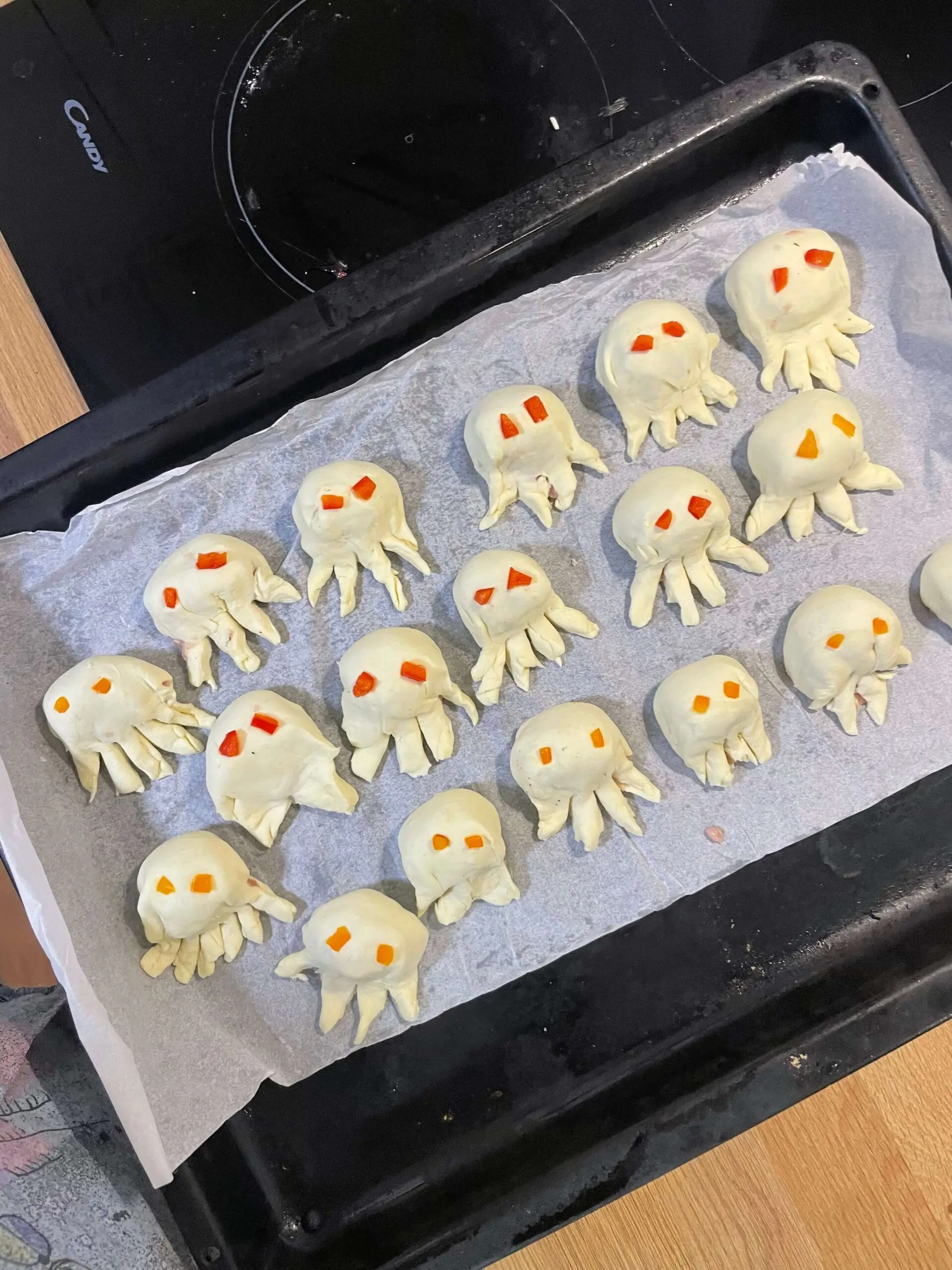 Spooky cookies before they are baked