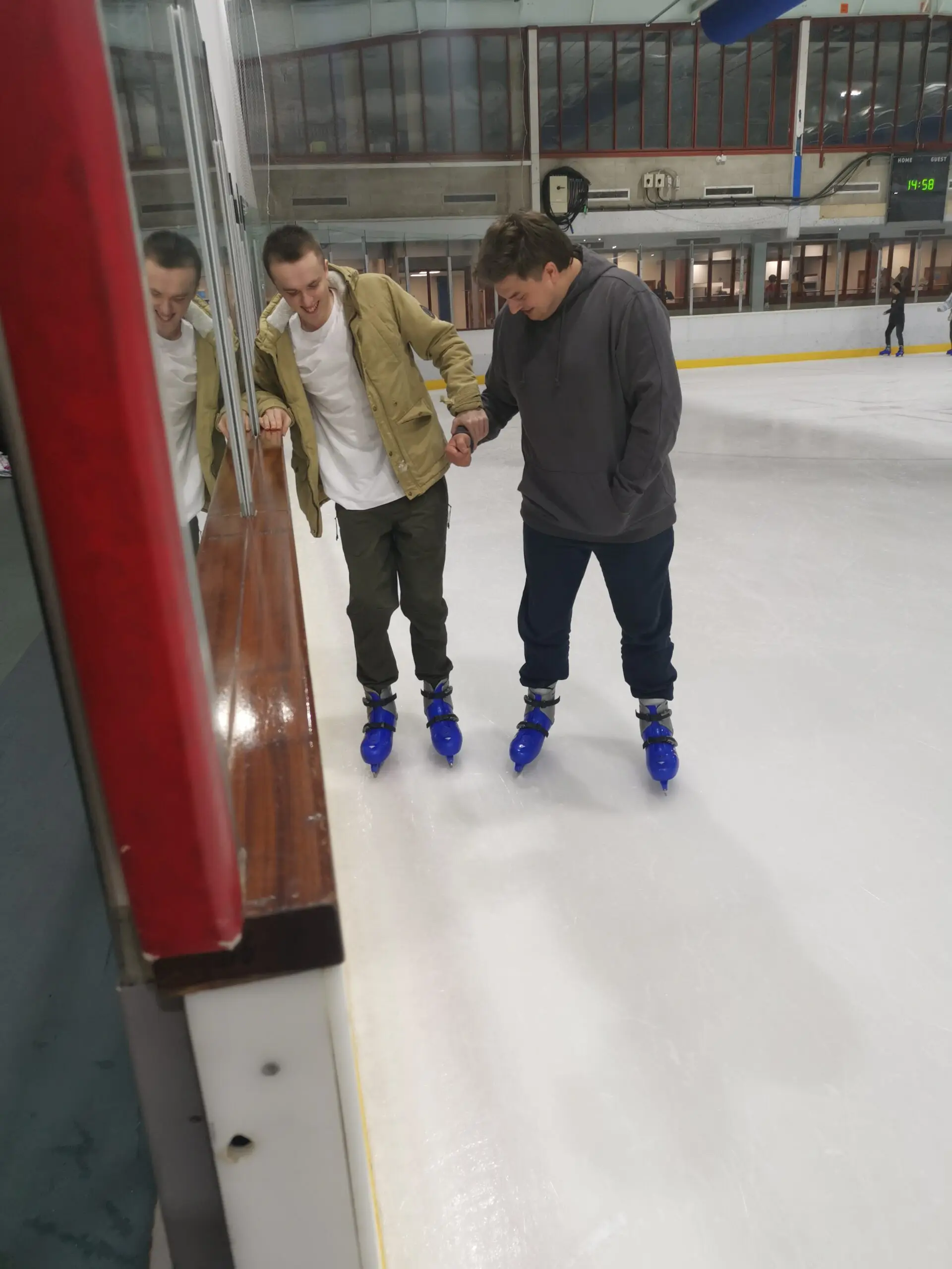 residents ice skating