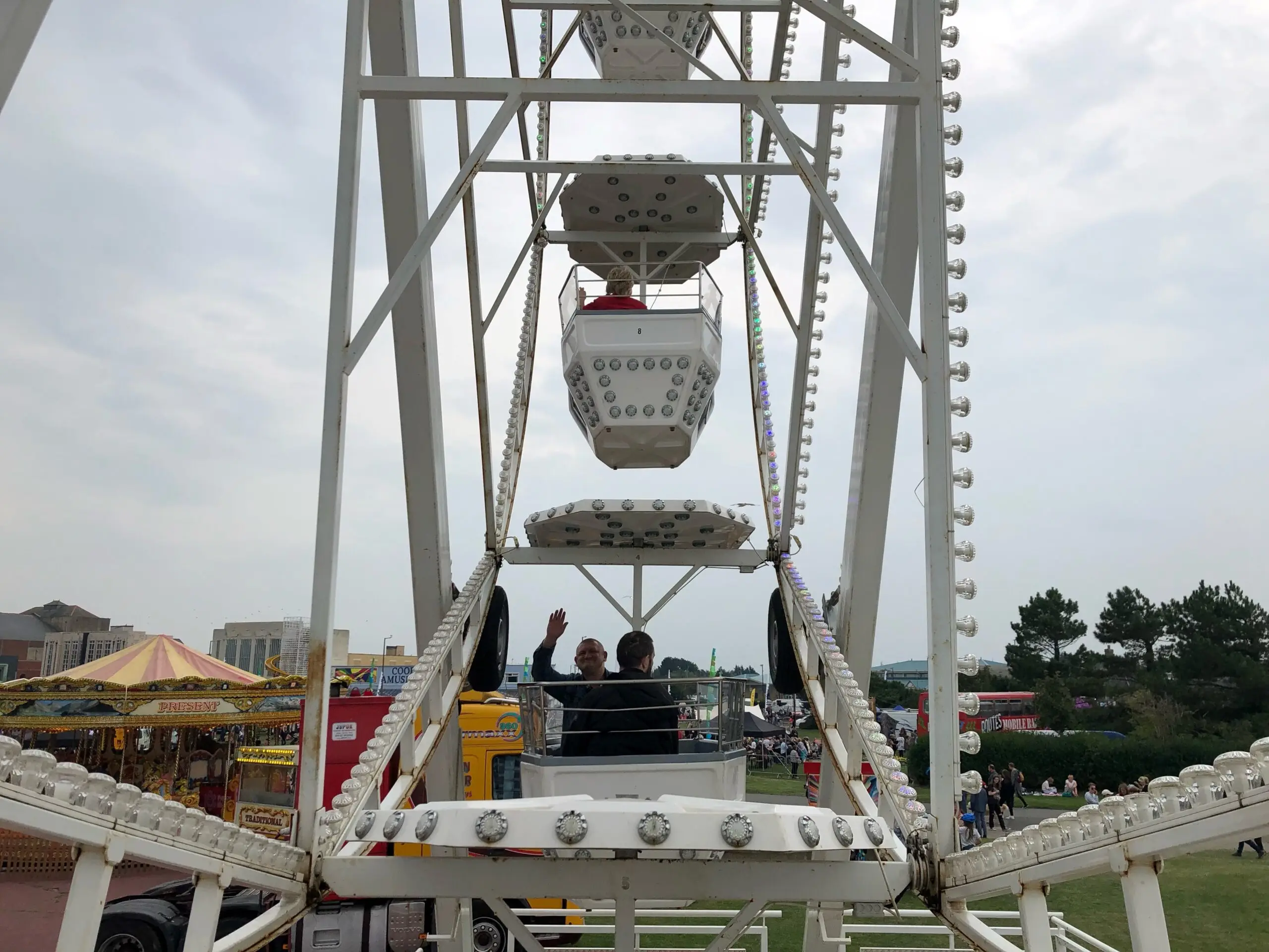 residents on Ferris wheel