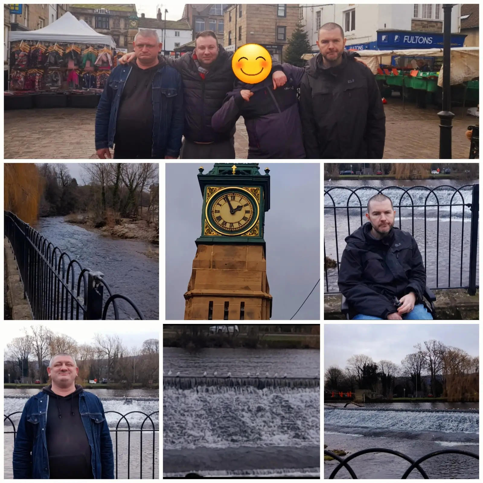 collage of photos showing residents on day trip to Otley