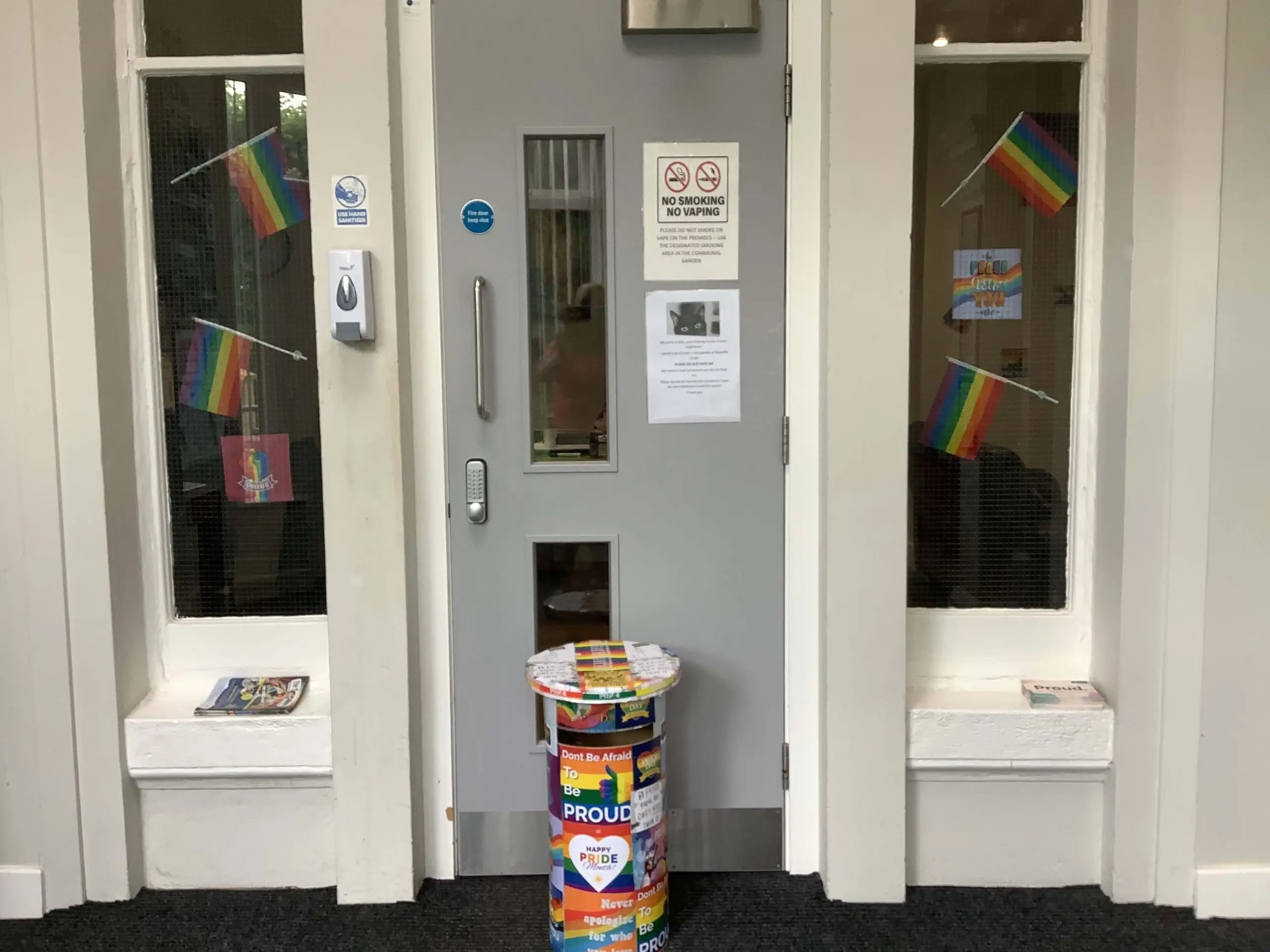 Postbox decorated for Pride