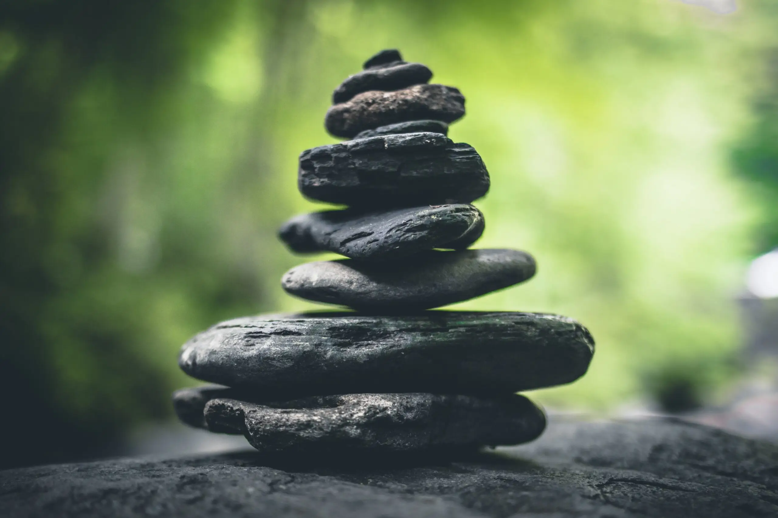 Social Work Values: tower made of grey pebbles