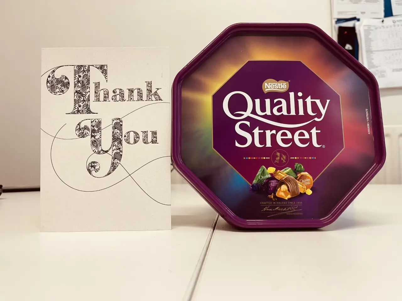 thank you card and gift