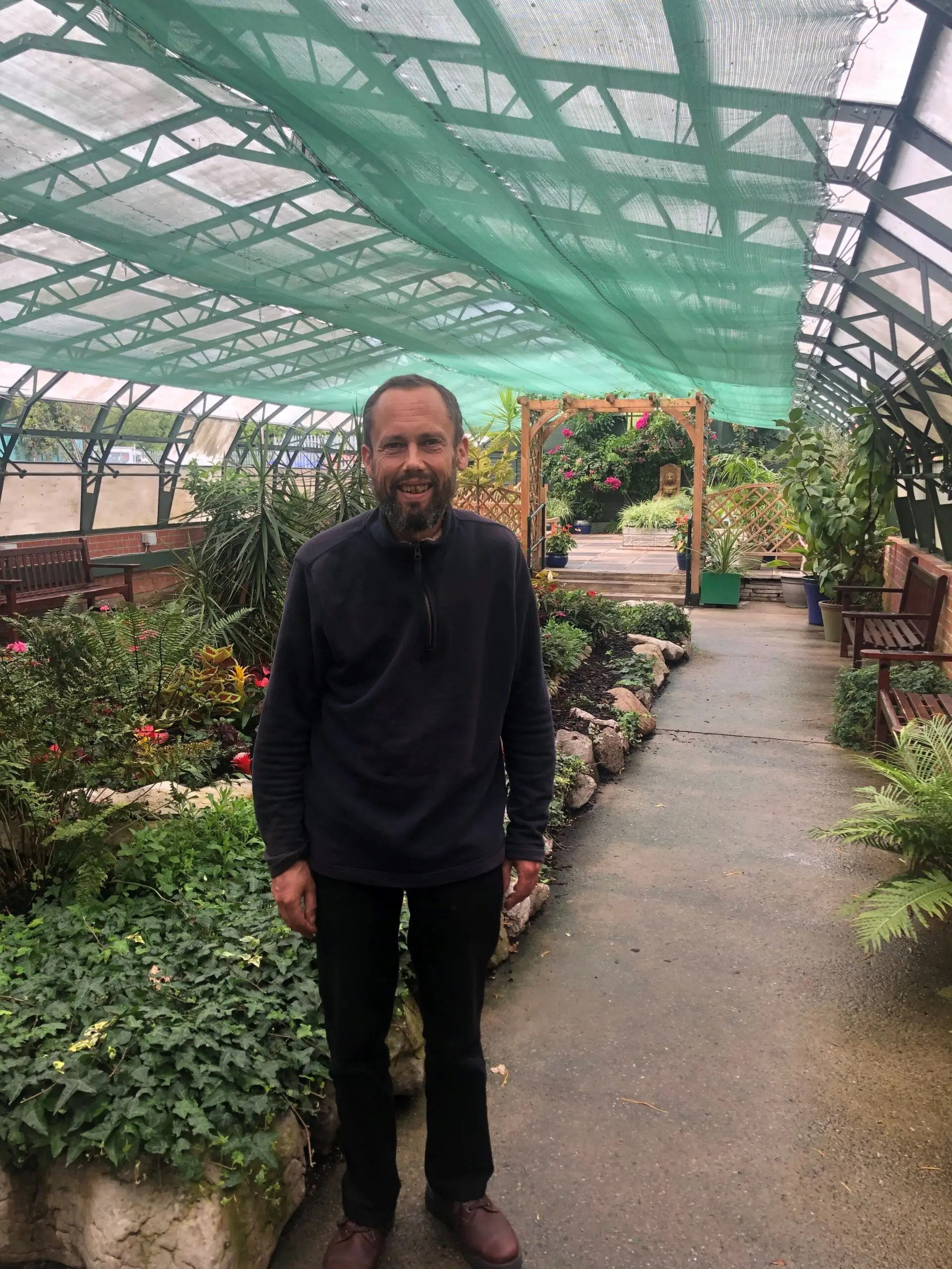resident in flower garden