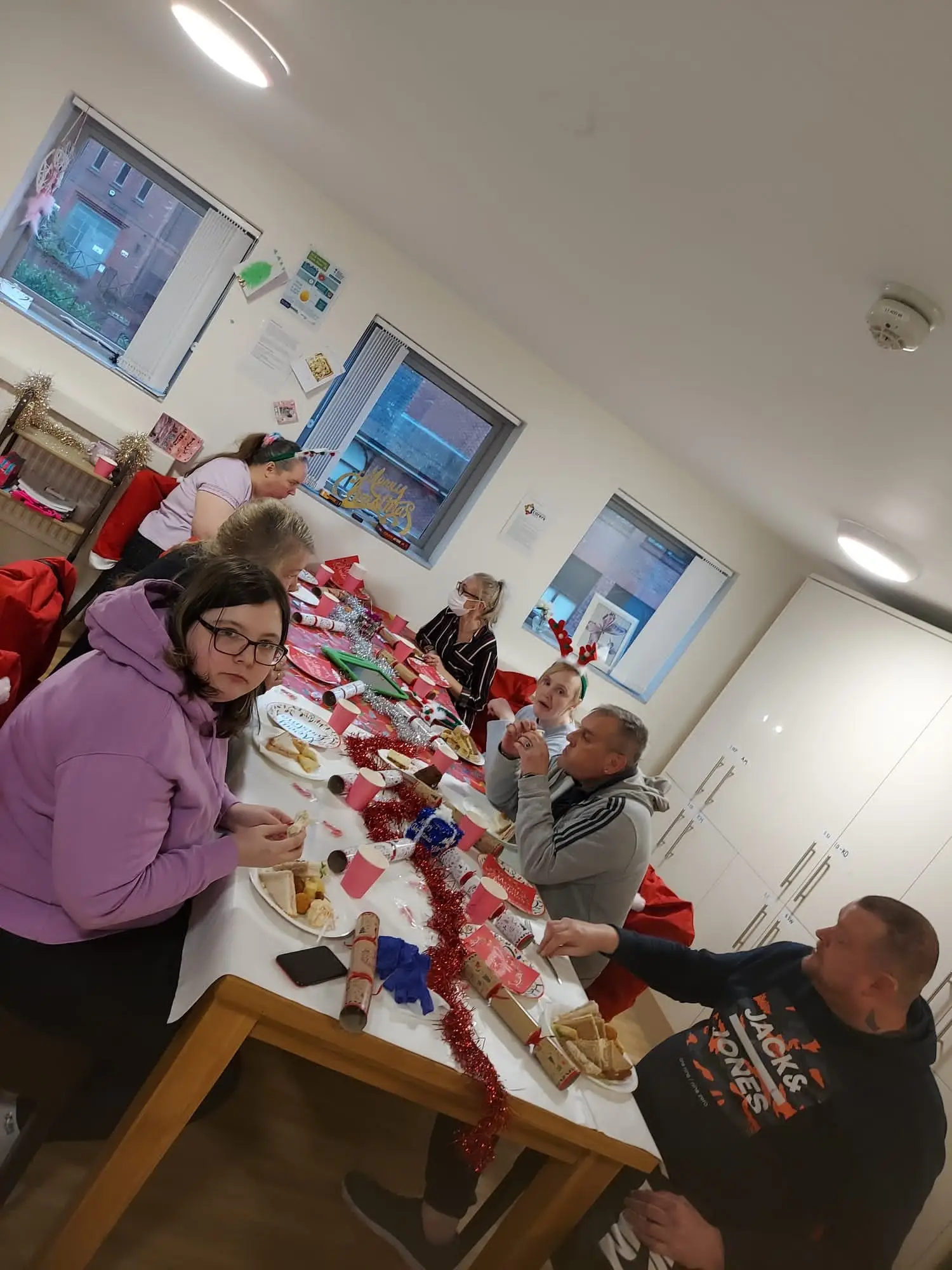 residents enjoying the christmas buffet